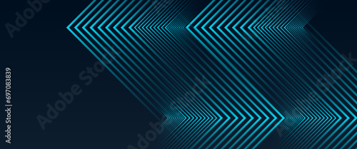 Blue and black vector 3D technology futuristic glow with line shapes banner. Futuristic technology lines background design. Modern graphic element. Horizontal banner template