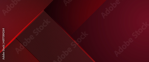Black and red vector 3D futuristic line abstract banner with glow line. Modern shiny lines futuristic technology pattern for poster, banner, brochure, corporate, website