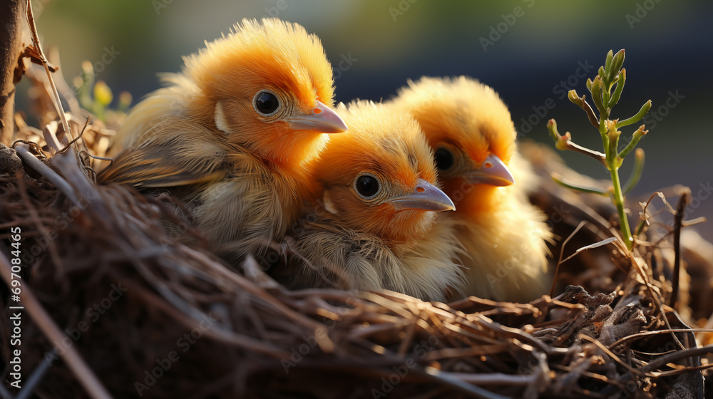 baby chicken in nest