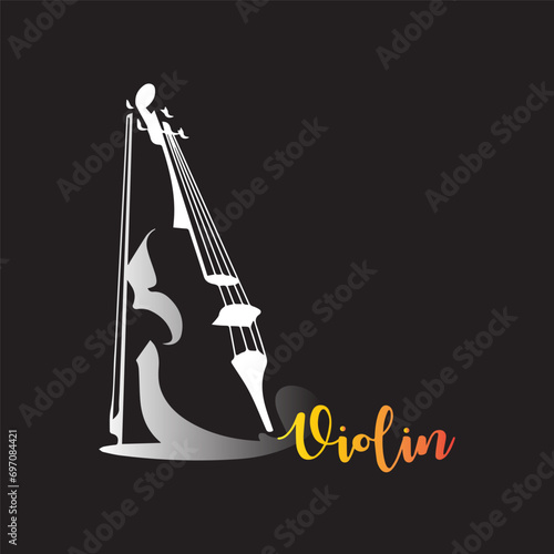 Violin vector logo design template