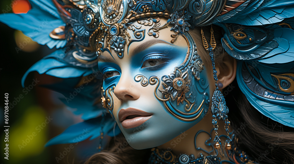 woman in the venetian carnival mask