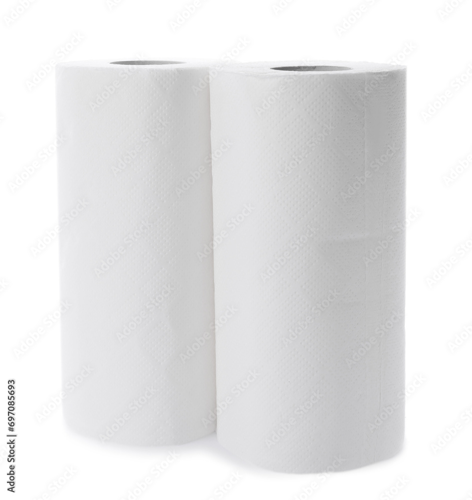 Rolls of paper towels isolated on white Rolls of paper towels isolated on white