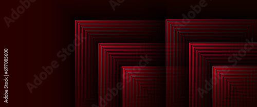 Black and red vector 3D technology futuristic glow with line shapes banner Elegant modern futuristic design with shiny lines pattern for banner, brochure, cover, flyer, poster