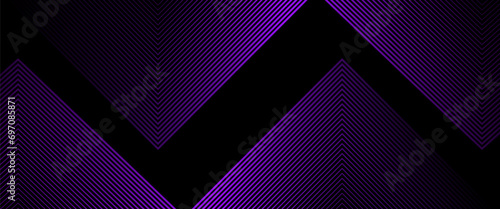 Black and purple violet vector 3D technology futuristic glow with line shapes banner Elegant modern futuristic design with shiny lines pattern for banner, brochure, cover, flyer, poster