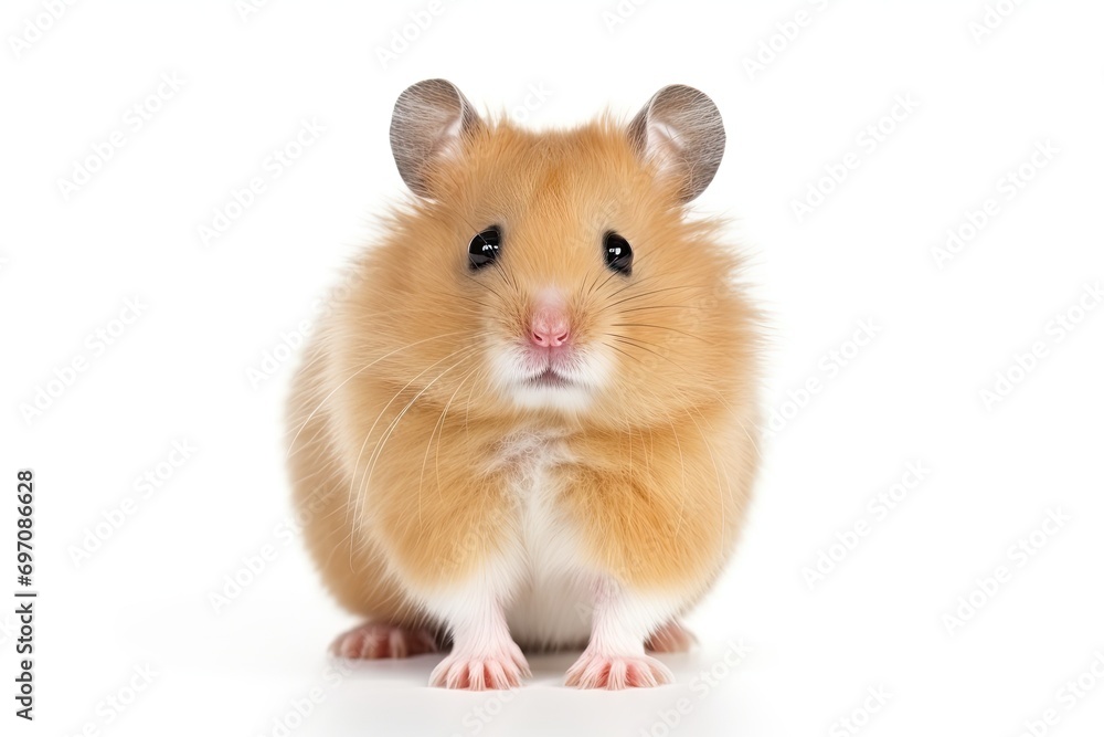 White background with Golden Hamster