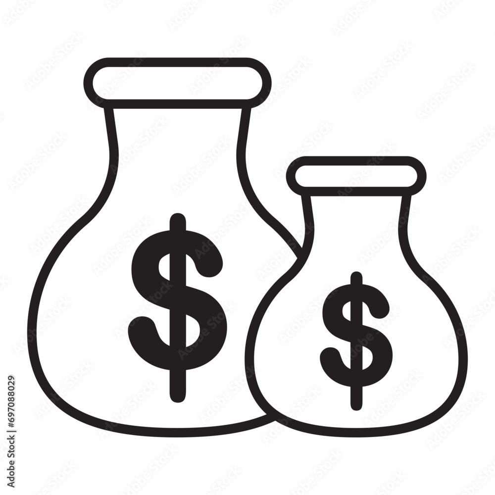 Money bag with dollar icon Money bag with dollar icon