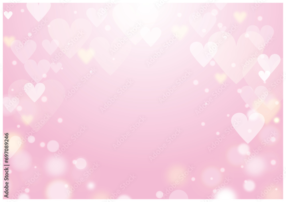 バレンタインデーに使える上から光彩キラキラなバレンタイン背景ピンク