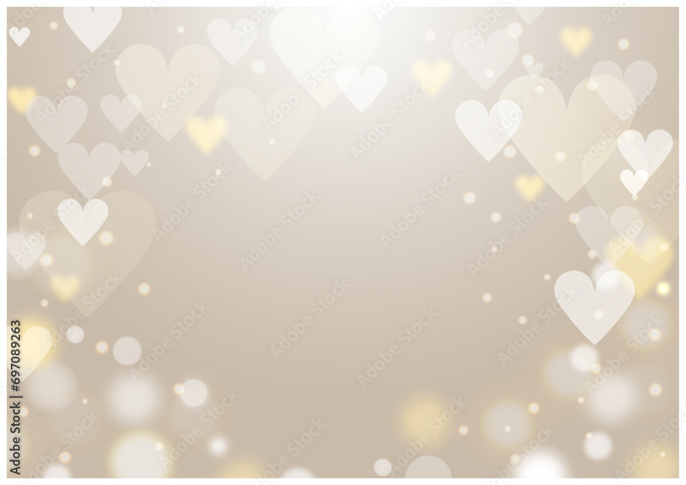 バレンタインデーに使える上から光彩キラキラなバレンタイン背景シルバー