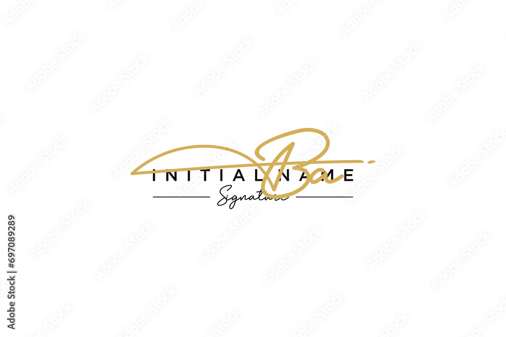 Initial BA signature logo template vector. Hand drawn Calligraphy lettering Vector illustration.