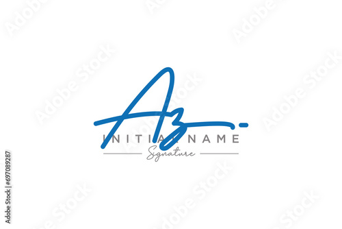 Initial AZ signature logo template vector. Hand drawn Calligraphy lettering Vector illustration.