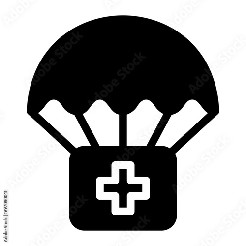 parachute glyph icon