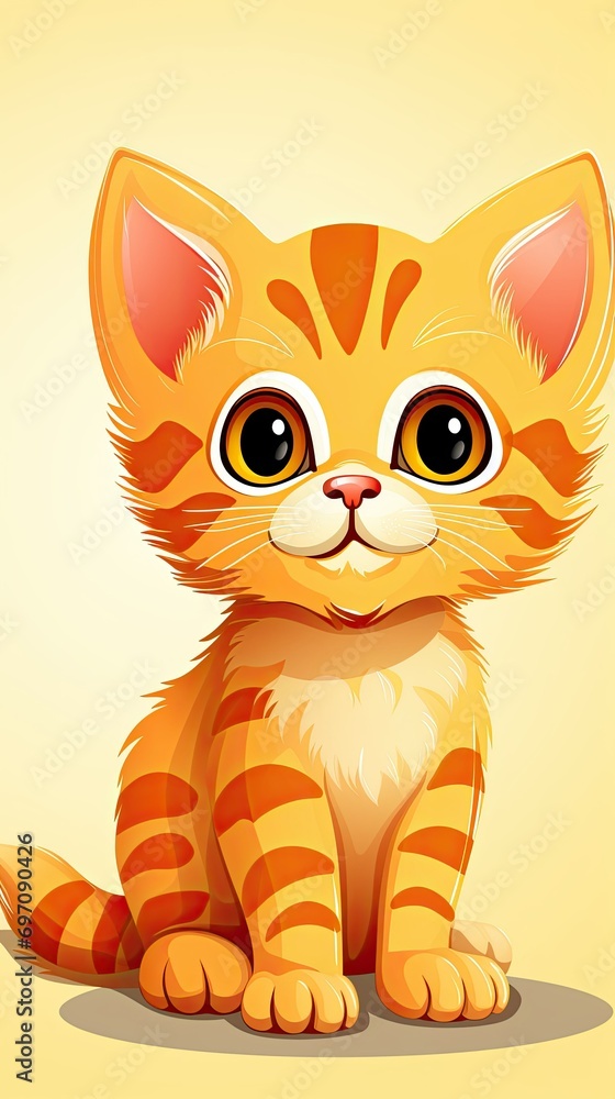 Obraz premium Funny cat on white background