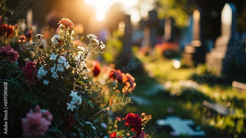 Memorial Day Tribute: Peaceful Cemetery Scene © Kristian