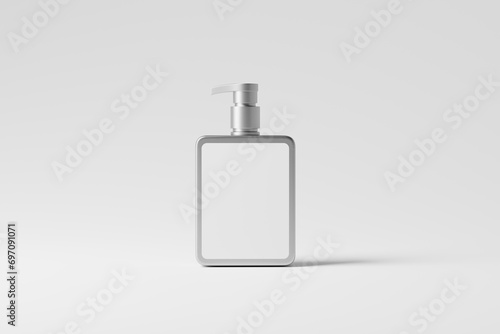 Square-Shaped Pump Bottle Mockup for Luxury Brands