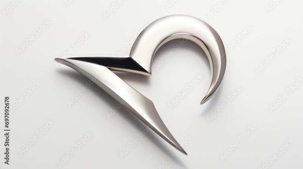 A 3D arrow with a metallic sheen and a curved design, perfect for piercing even the toughest of hearts. A 3D arrow with a metallic sheen and a curved design, perfect for piercing even the toughest of hearts.