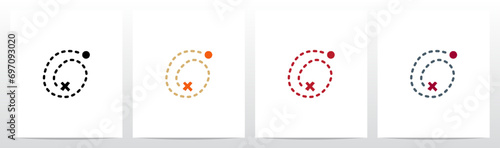 Treasure Map Trail X Mark The Spot Letter Logo Design O