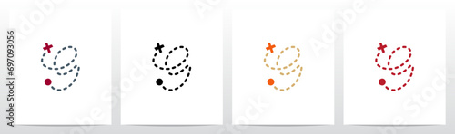 Treasure Map Trail X Mark The Spot Letter Logo Design G