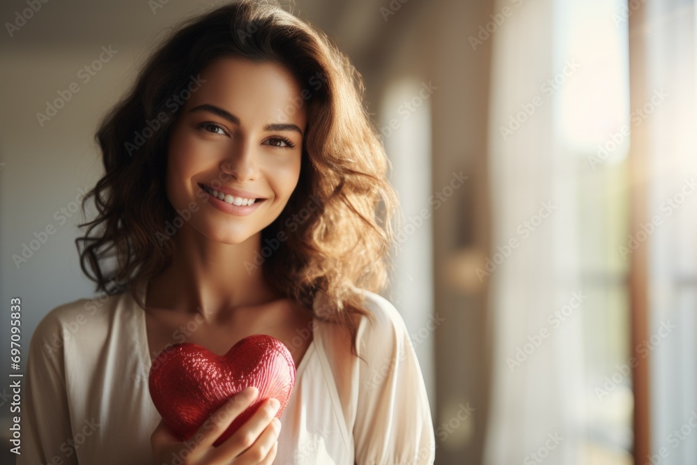 Woman in love. Background with selective focus and copy space Woman in love. Background with selective focus and copy space