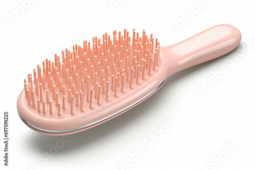 Comb in a trendy color. Backdrop with selective focus and copy space
