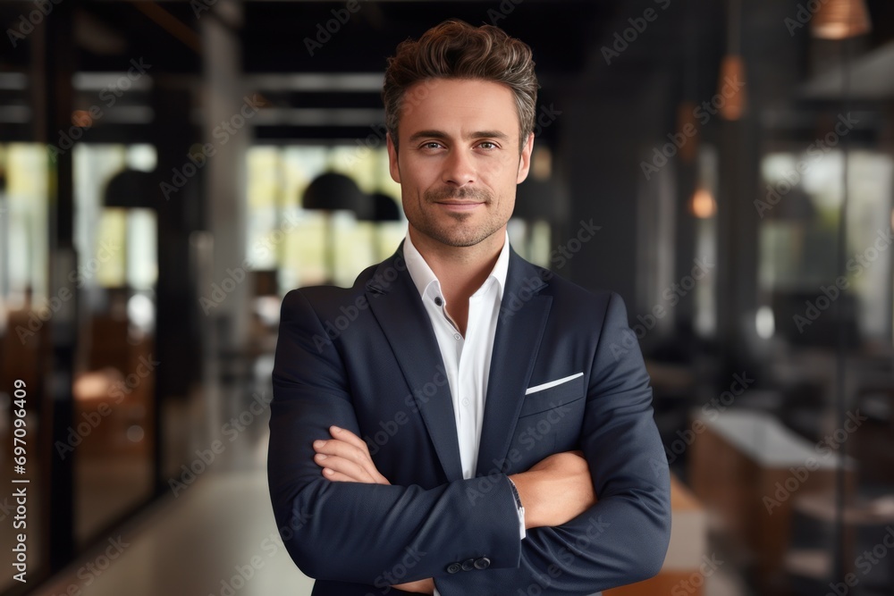 Confident entrepreneur in a modern office setting. Confident entrepreneur in a modern office setting.