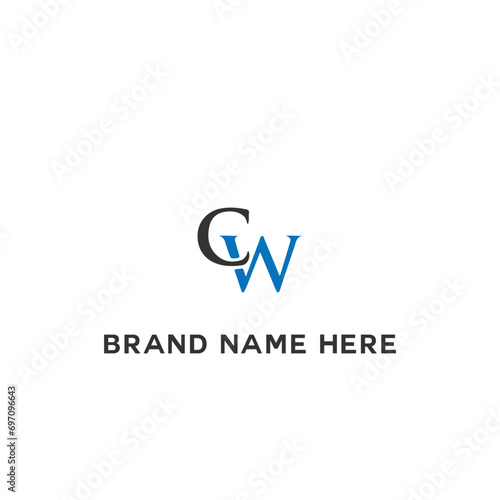 CW logo. C W design. White CW letter. CW, C W letter logo design. Initial letter CW linked circle uppercase monogram logo. C W letter logo vector design. 