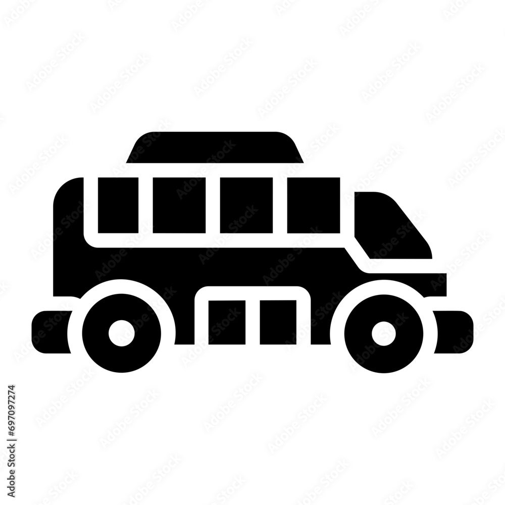 Naklejka premium bus Solid icon