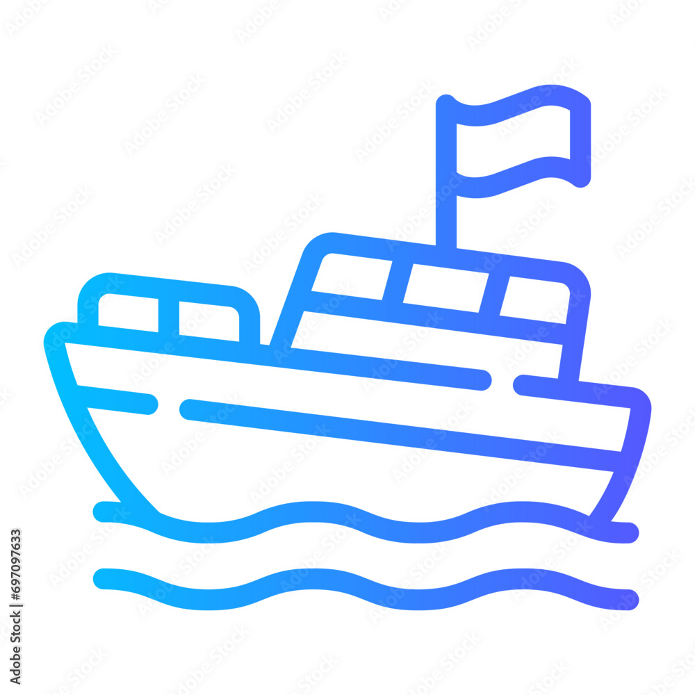 boat Line Gradient Icon boat Line Gradient Icon