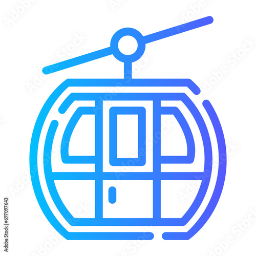 cable car Line Gradient Icon