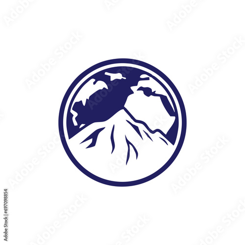 mountain globe logo design