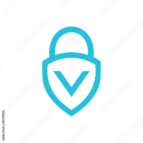 letter v shield logo design