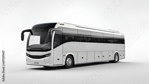 white tour bus isolated on white Background Generated by AI