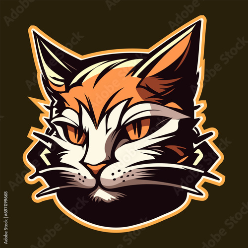 Canvas Print Cat logo mascot for a football team logo or game team logo