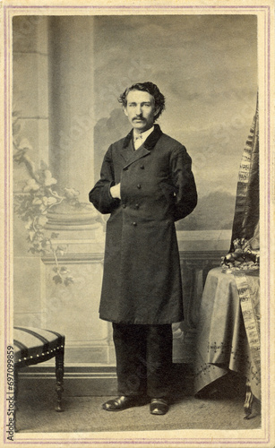 Antique 1860's Civil War Era Photo of Business Man in Suit