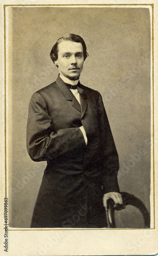 1863 Civil War Era CDV Photo of Young Man photo