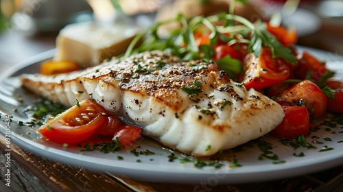 a plate of chilean sea bass with butter, 