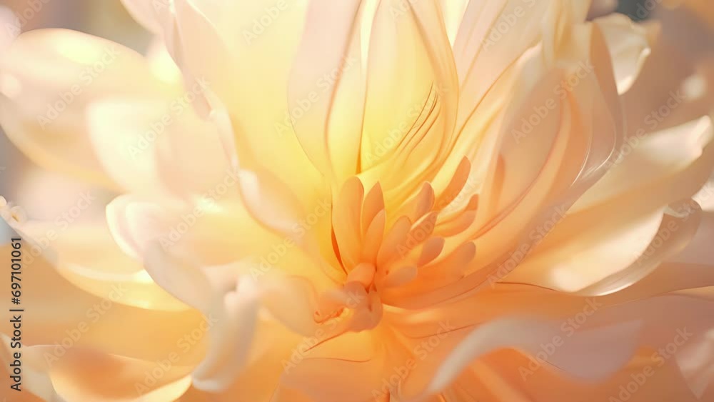 Fascinating exploration of the intricate details of a transfixing flower petal in its sunkissed slow motion whirligig.