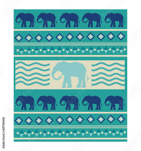 aso oke fabric with elephants