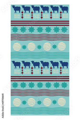 aso oke fabric with cows