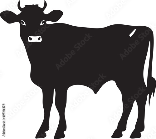 silhouette of a cow on white background