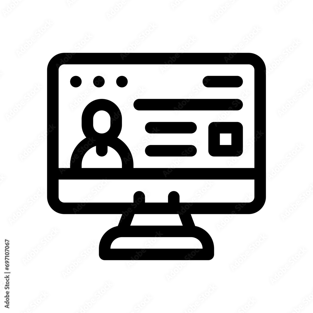 online work line icon online work line icon