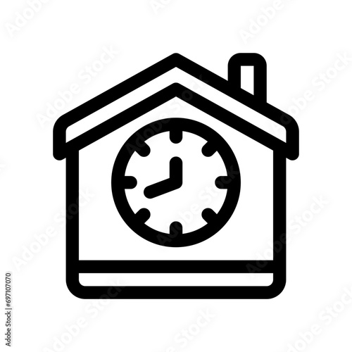 working hours line icon