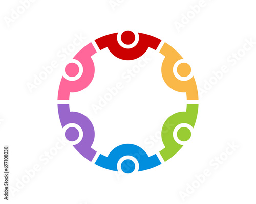 Abstract human resource hand to hand forming a circle logo