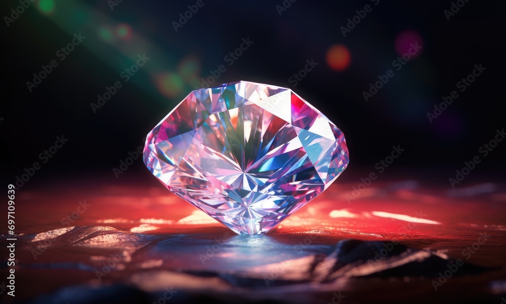 Fototapeta premium A large diamond sitting on top of a table