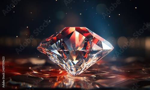 A diamond on a shiny surface photo