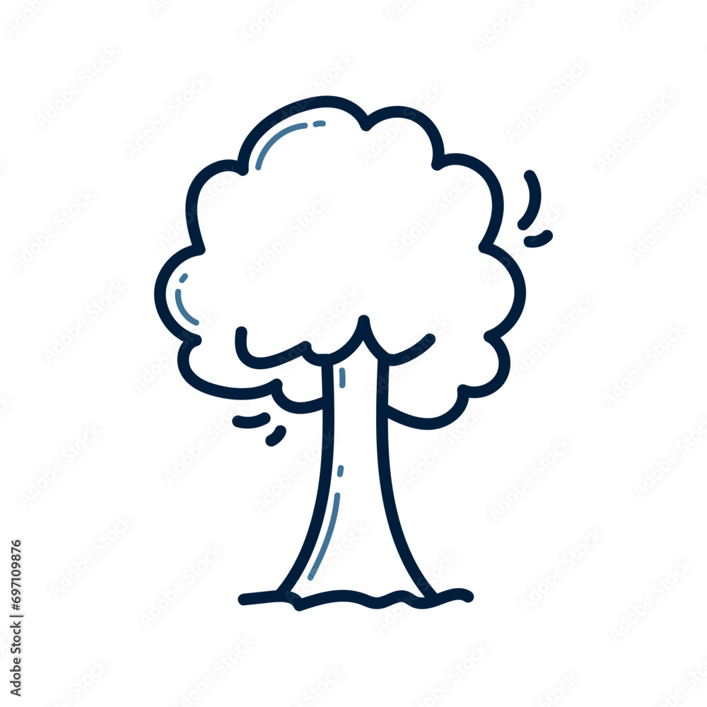 Hand drawn tree doodle line illustration. Tree doodle icon vector. Hand drawn tree doodle line illustration. Tree doodle icon vector.