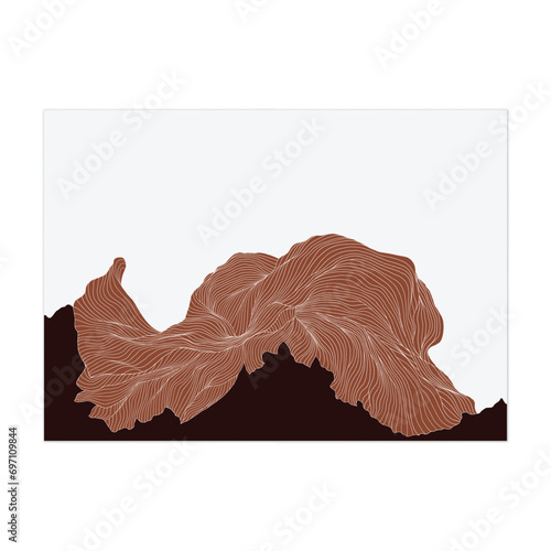 Red abstract line art illustration wall decoration