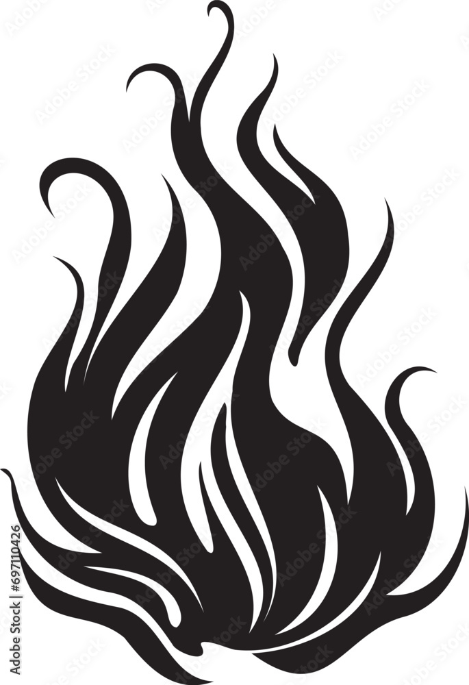Fire flame silhouette Vector design isolated on white Background