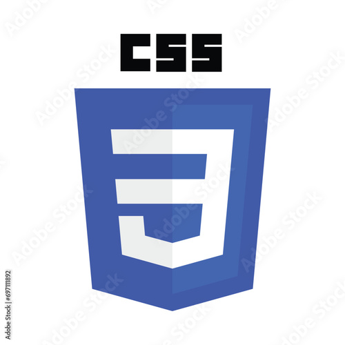 Vector illustration of CSS 3 badge isolated on white
