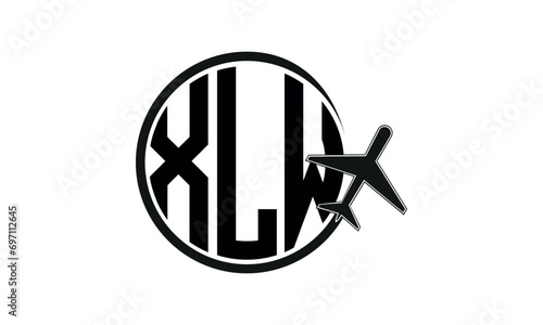 XLW three initial letter circle tour & travel agency logo design vector template. hajj Umrah agency, abstract, wordmark, business, monogram, minimalist, brand, company, flat, tourism agency, tourist