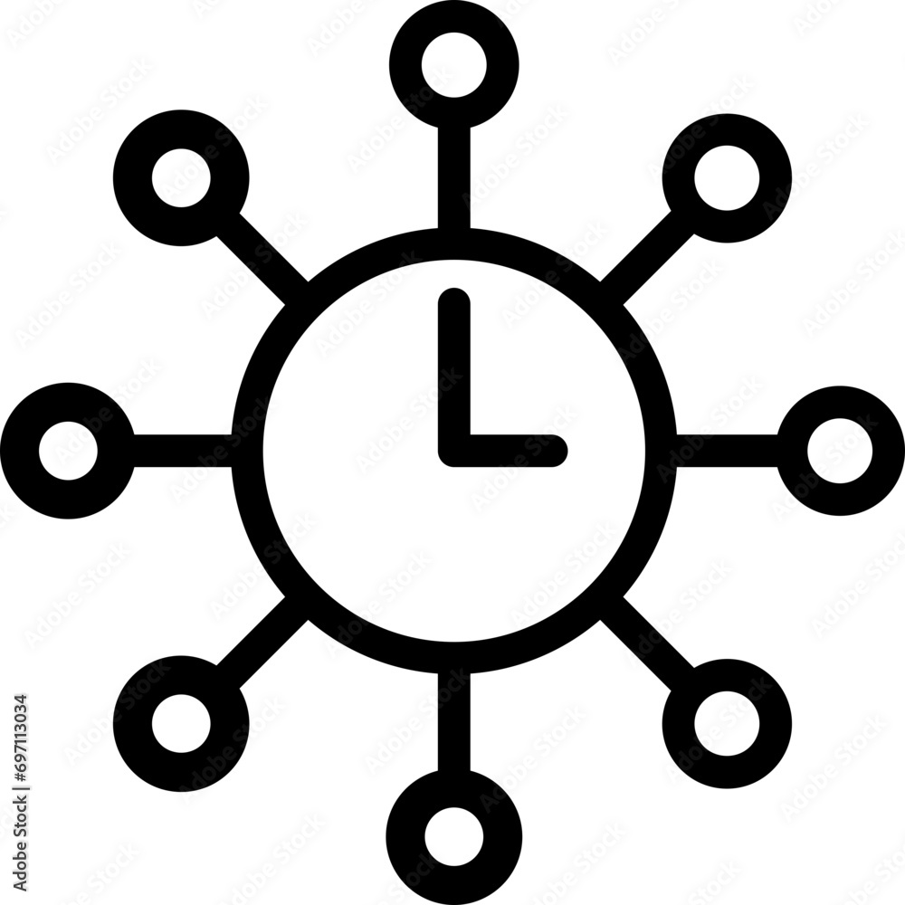 Time Management Line Icon Time Management Line Icon